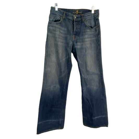 7 For All Mankind Jeans Mens 31 Straight Mid Rise Dark Wash Denim Standard 31x32