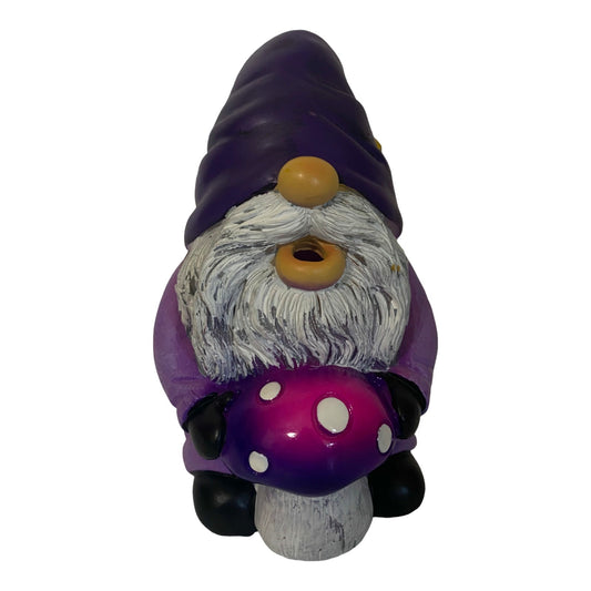 Purple Gnome Mushroom Gold Star  Cone Burner Tealight Holder 6 x 3 1/2