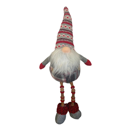 Christmas Gnome Red Green Plaid Plush Gnome Tabletop Decor Weighted Bottom