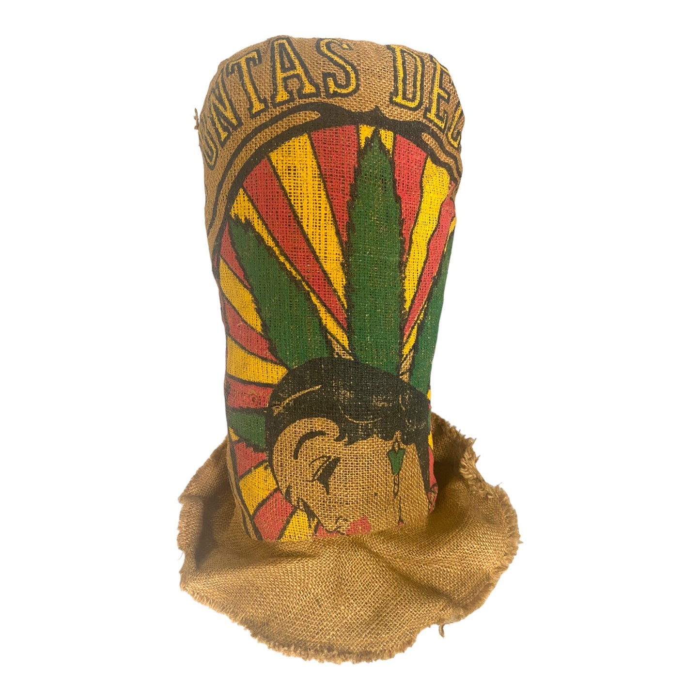 Puntas Del Oro Columbia Burlap Sack Art Painted Marijuana