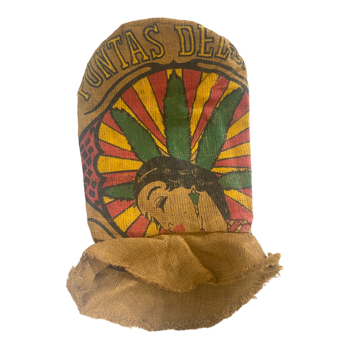 Puntas Del Oro Columbia Burlap Sack Art Painted Marijuana