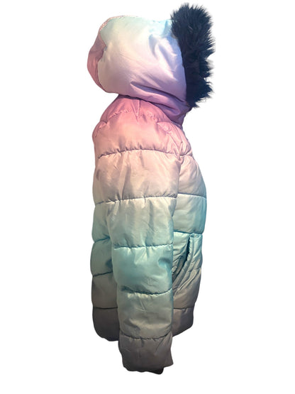 SOLD ** SOLD Juicy Couture GIRLS Puffer Jacket Ombre KIDS Coat with Faux Fur Hoodie Youth Child Large Size 14