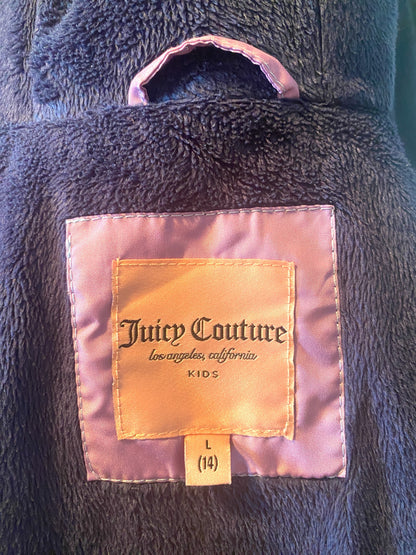 SOLD ** SOLD Juicy Couture GIRLS Puffer Jacket Ombre KIDS Coat with Faux Fur Hoodie Youth Child Large Size 14