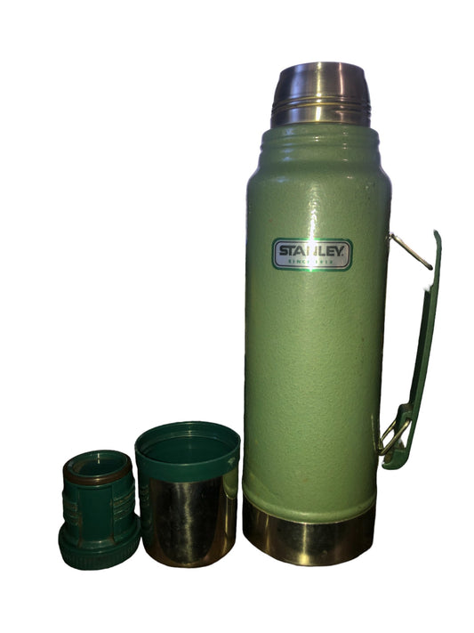 Stanley Thermos Classic Vacuum Bottle Coffee Green Hammer-tone 1.1 Qt Stainless