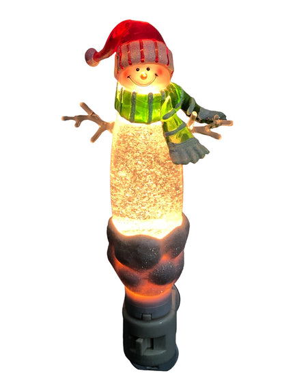 Snowman Night Light Plug-in with Floating Glitter