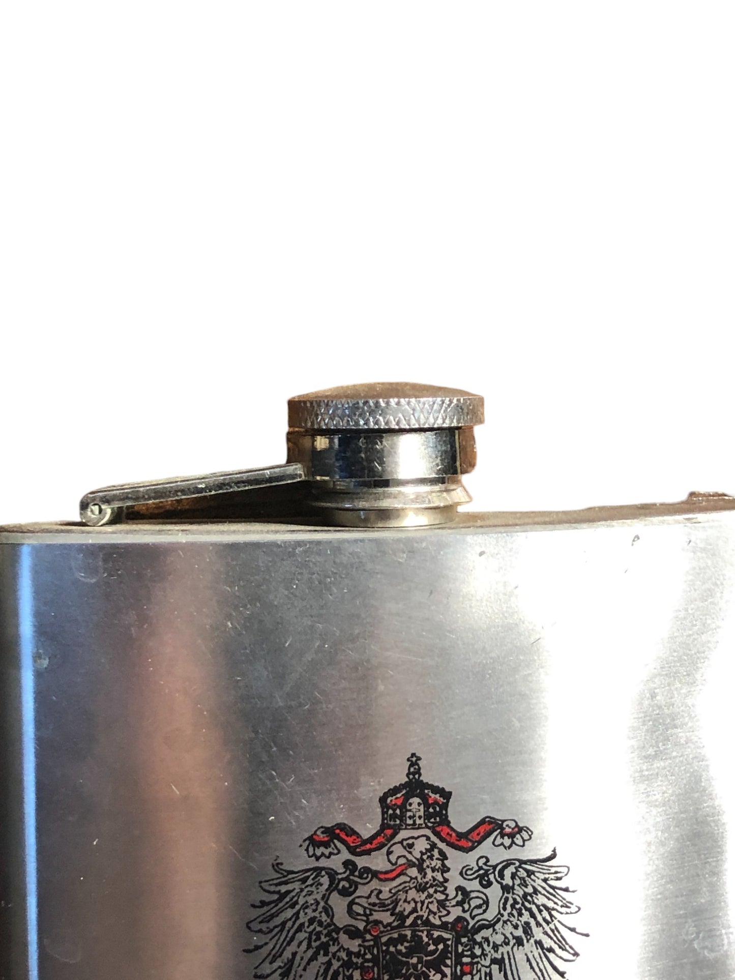 Stainless Steal Pocket Liquor Flask Deutschland Germany 6 ounce Size 4x3.5