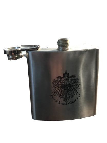 Stainless Steal Pocket Liquor Flask Deutschland Germany 6 ounce Size 4x3.5