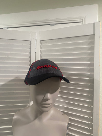 Snap-On Baseball Cap Black Gray RED Embroidered with stretch banding headwear