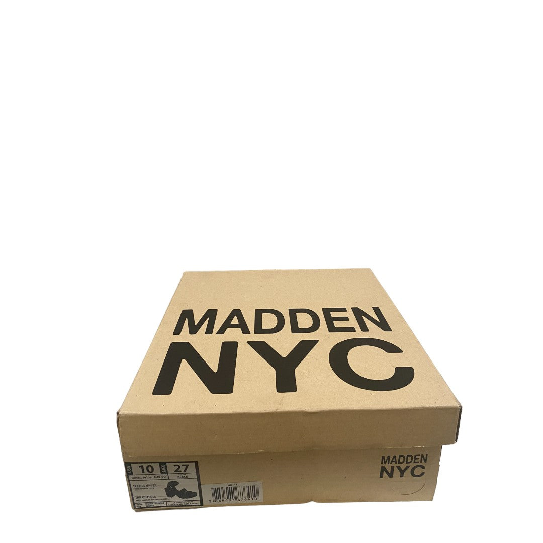 Women's Madden NYC Black Lug Webbed Heel Sandals Size 10 New with Box