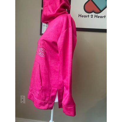 adidas Pink Pullover Hoodie Sweatshirt Youth XL Girls Jr. Size XL-16 3 Bar Logo