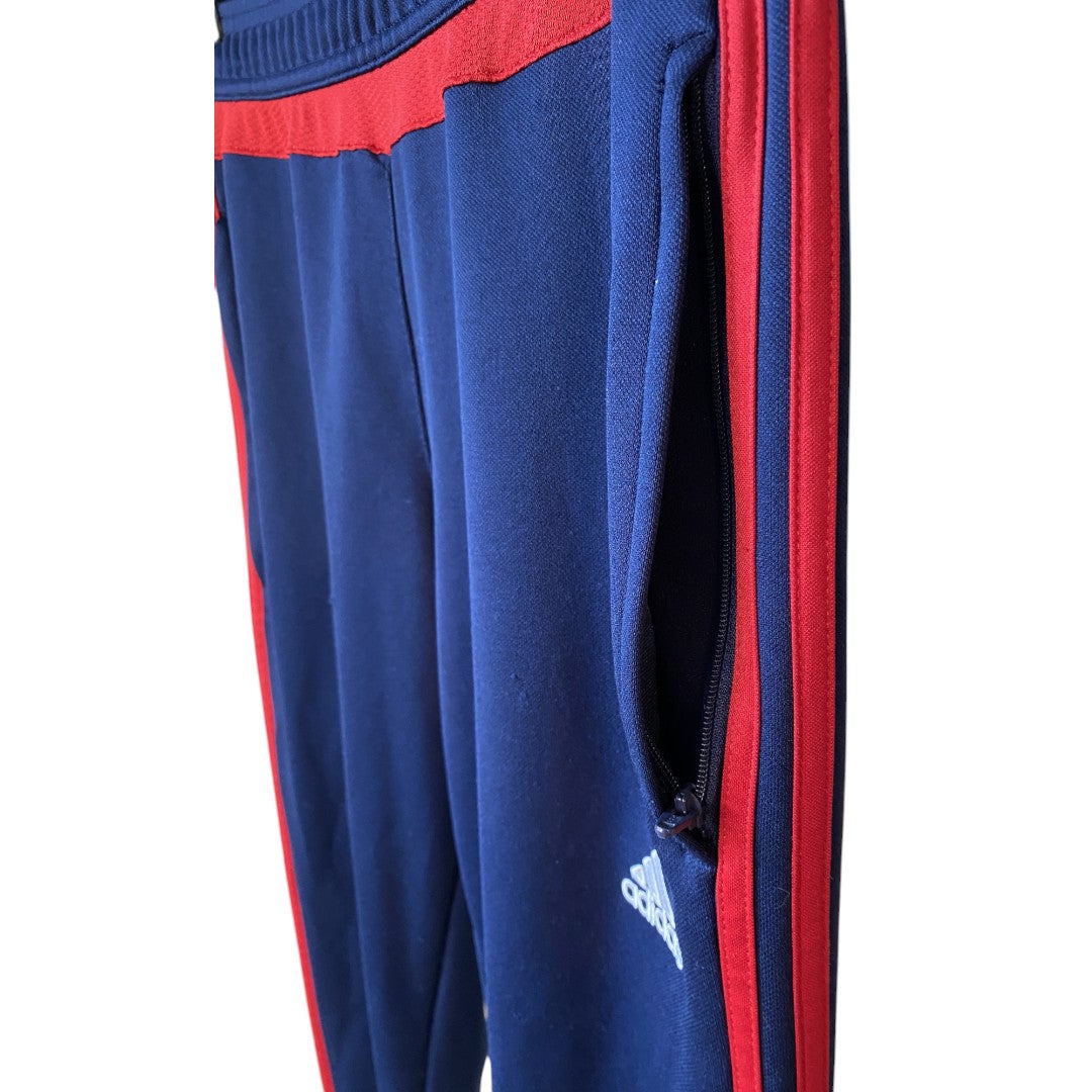 adidas Women's Track Pants Navy Blue Red Striped Performance Athletic Size Small