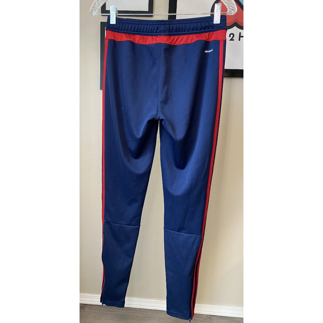 adidas Women's Track Pants Navy Blue Red Striped Performance Athletic Size Small