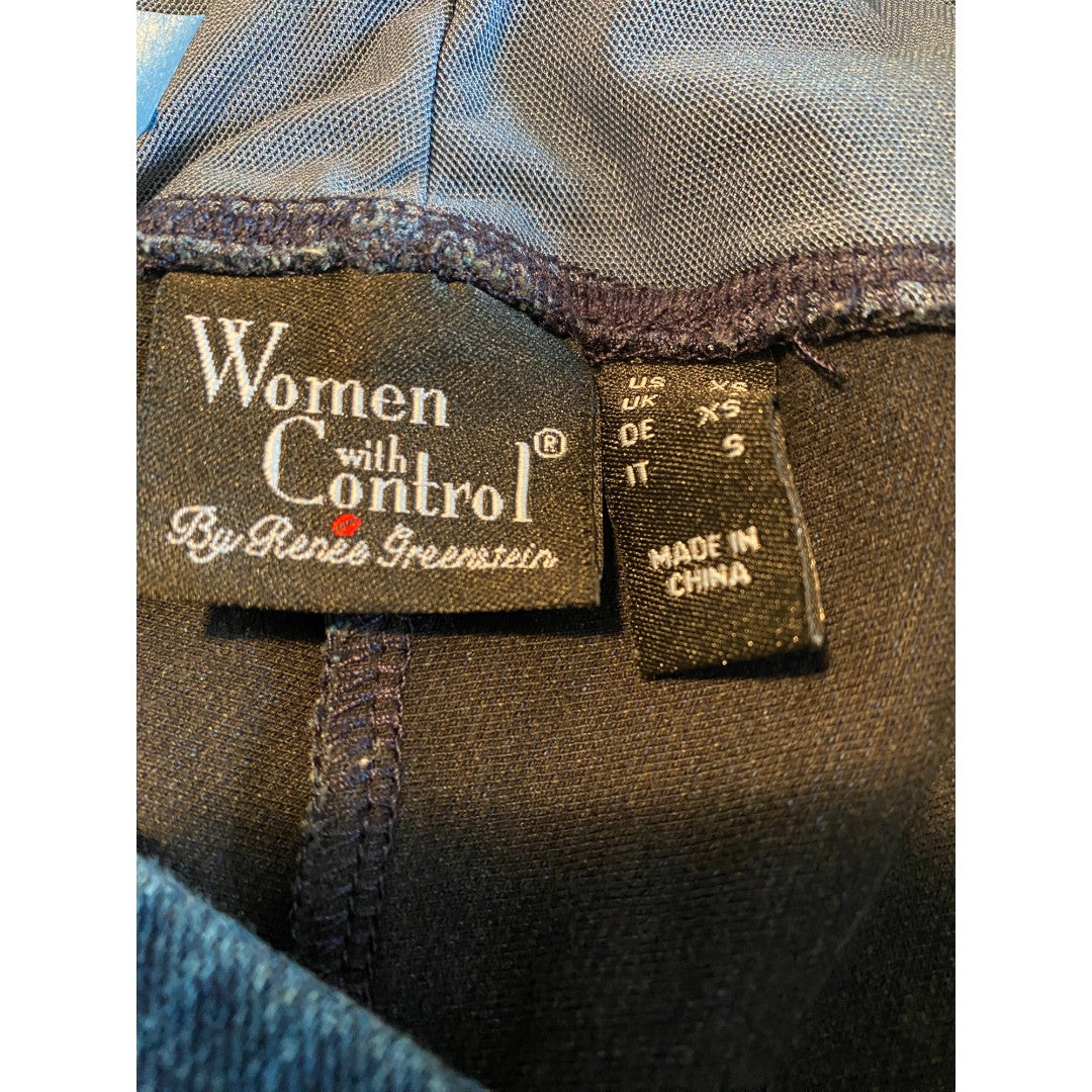 Women With Control Renee Greenstein Leggings Women's Size XS Blue Tummy Control