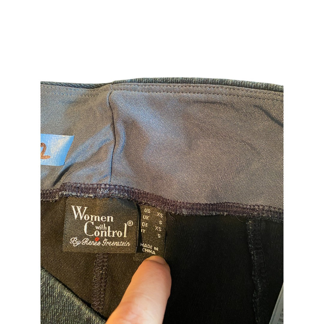 Women With Control Renee Greenstein Leggings Women's Size XS Blue Tummy Control