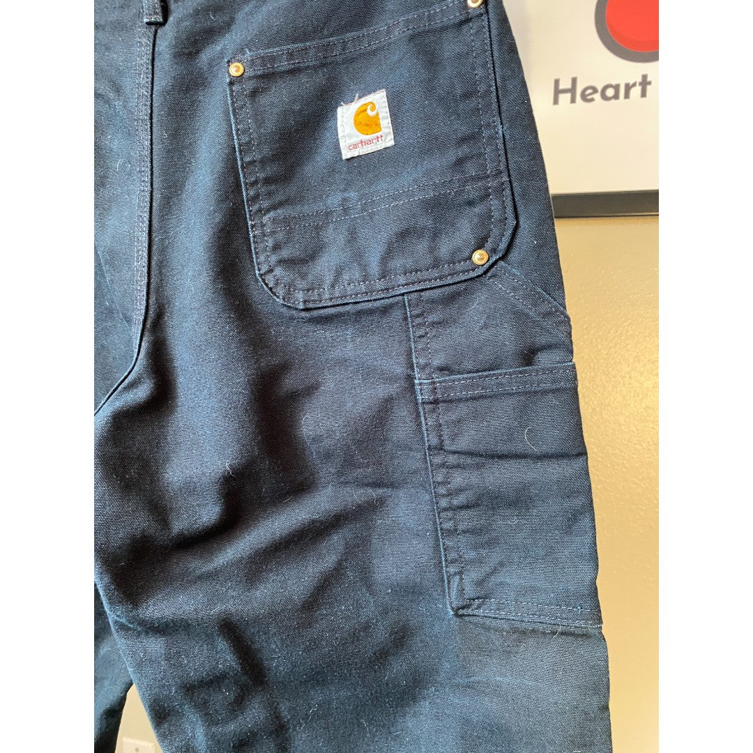 💗 SOLD 💗 Carhartt B01 BLK 30 x 30 Black Dungaree Fit Washed Duck Canvas Carpenter Pants