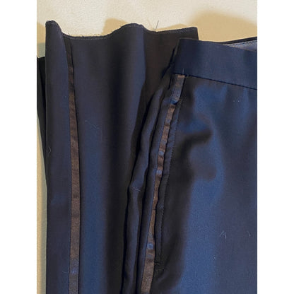 💗 SOLD 💗 Men's Calvin Klein Black Tuxedo Pants Side Satin Striped 100% Wool 34" x 36 1/2"