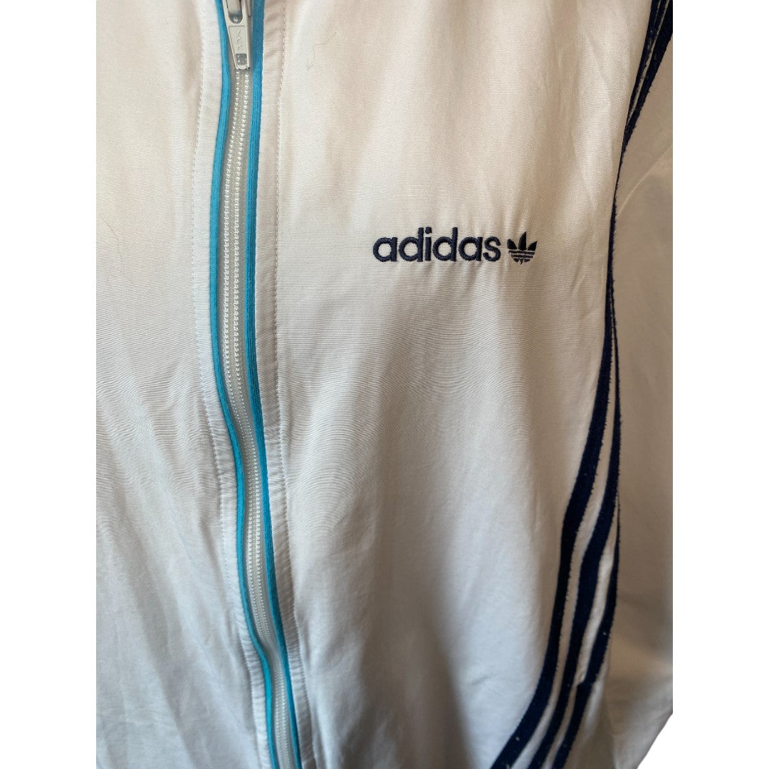 adidas Men's LARGE Trefoil Racing Crepe Windbreaker Track Jacket White 2006 Rare Pre-Loved