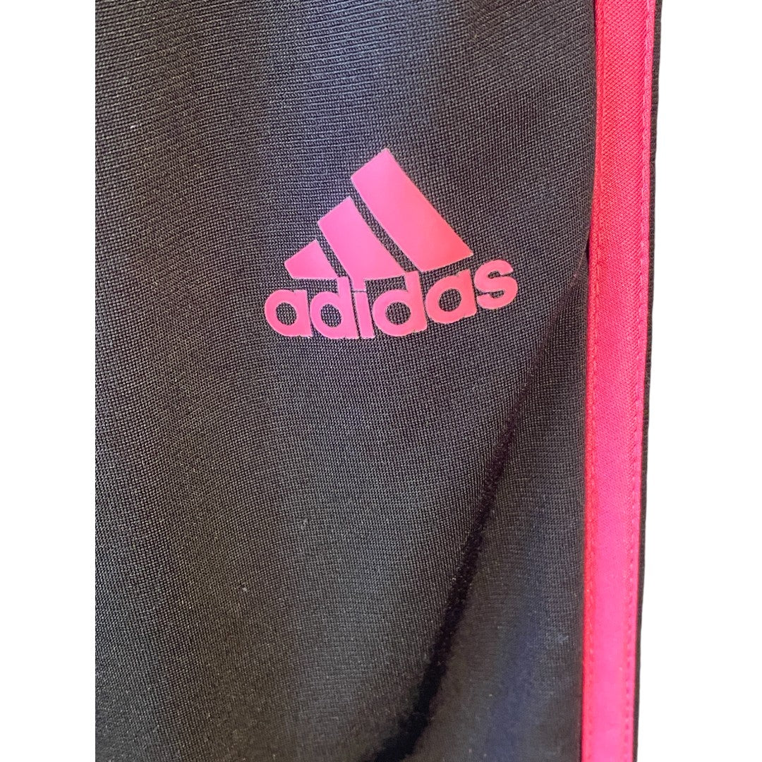 💚 SOLD 💗adidas Women's Track Pants Hot Pink 3-Stripes Track Pants Black Pre-loved Size S