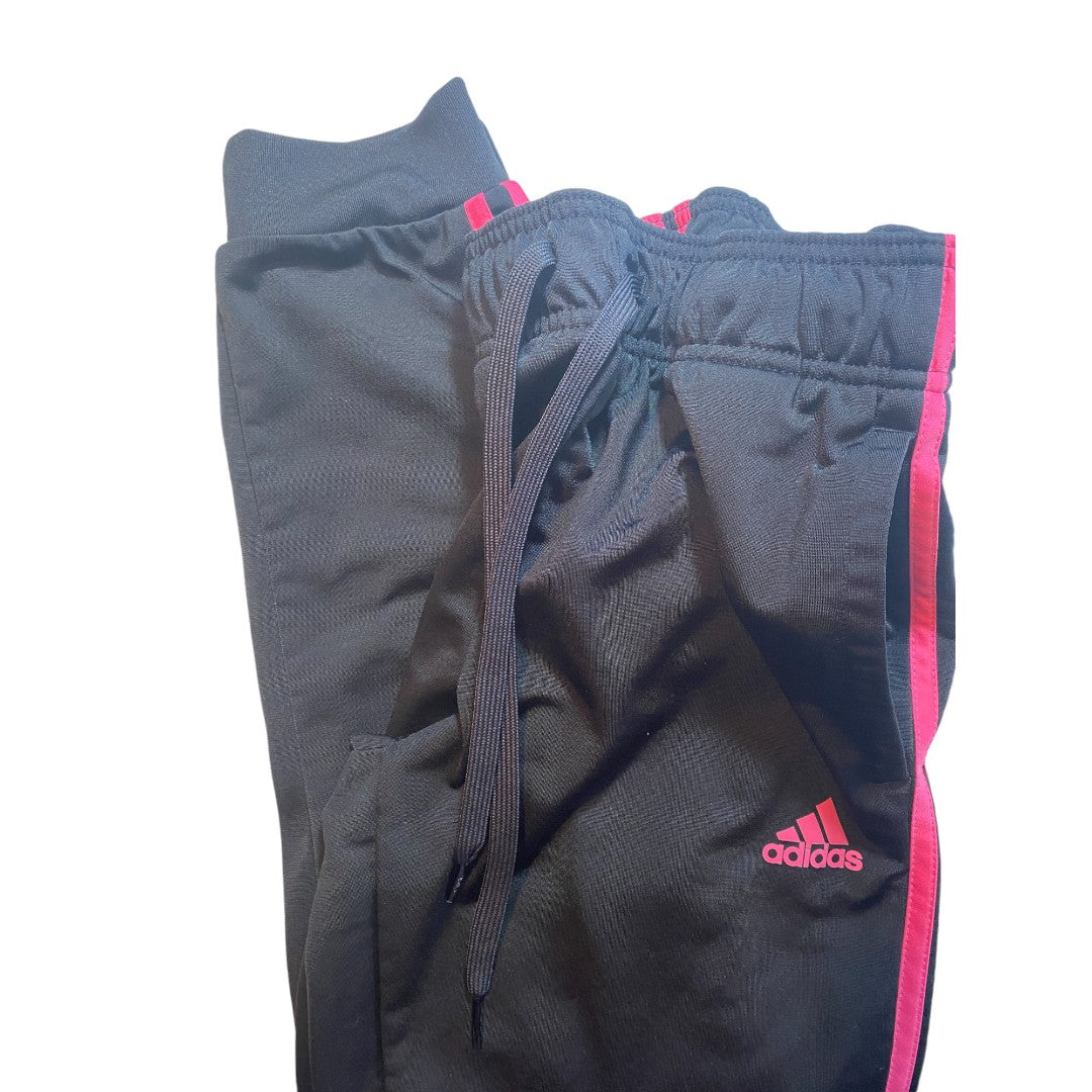 💚 SOLD 💗adidas Women's Track Pants Hot Pink 3-Stripes Track Pants Black Pre-loved Size S