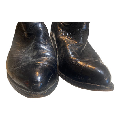 💚 SOLD 💖Nocona Vintage Black Exotic Eel Skin Cowboy Boots Side Zipper Men's Size 13D