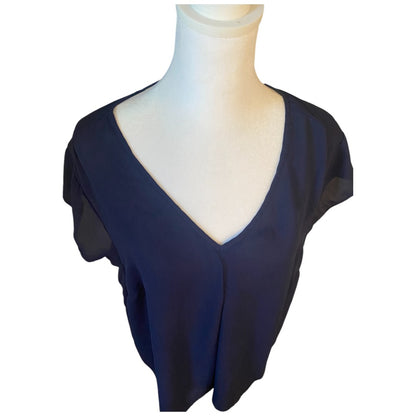 DR2 Women's Top Dark Blue Short Sleeve Blouse Size X-Large