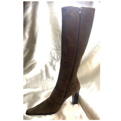 Miss Rossi Rare Sergio Rossi Brown Suede 4" Heels Boots Made in Italy Women's Size 9.5