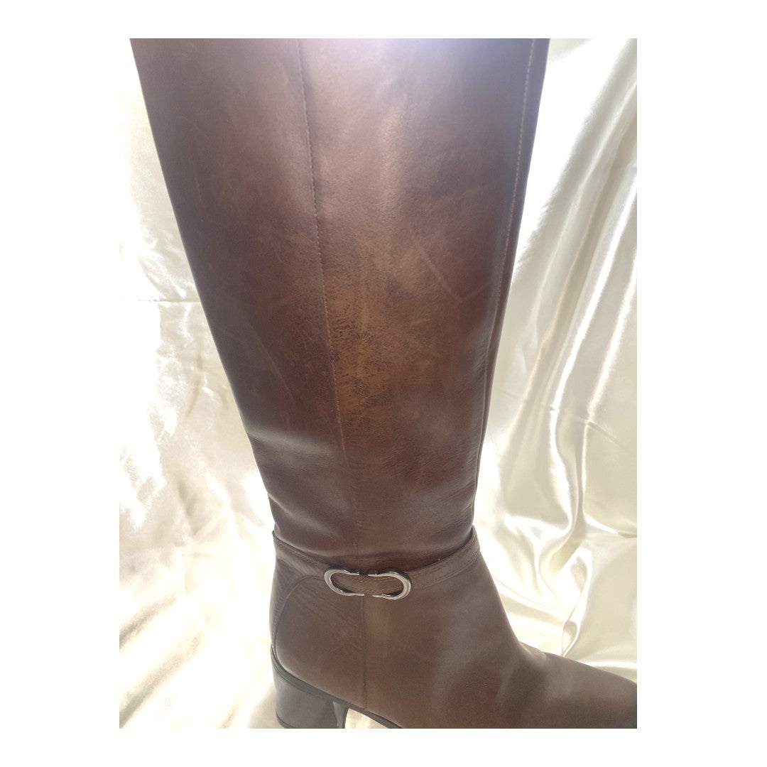 Naturalizer Sterling Women's 2-1/2" Heel Knee High Brown Boots Size US 9.5M