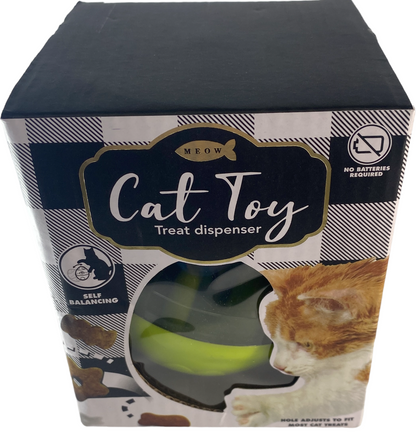 Cat Toy Treat Dispenser For Slow Feeding & Snacking Cat Play Toy NEW in Box