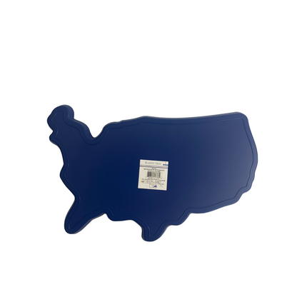 United States of America-shaped Blue Plastic Serving Tray with decorative stars Qty. Six trays in a set.