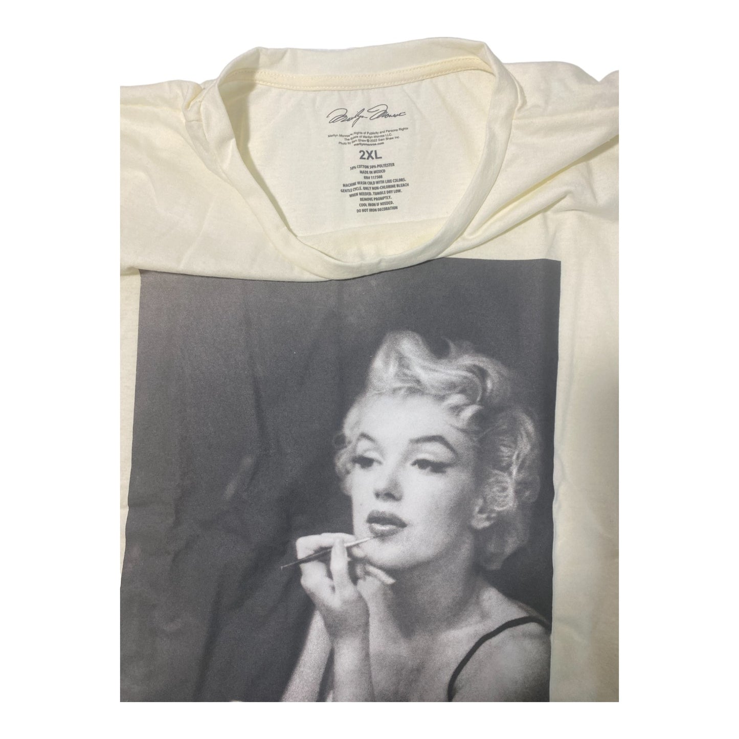 Marilyn Monroe Graphic Tee T-Shirt Women's Size: 2XL 20 Ivory Black & White New with Tags