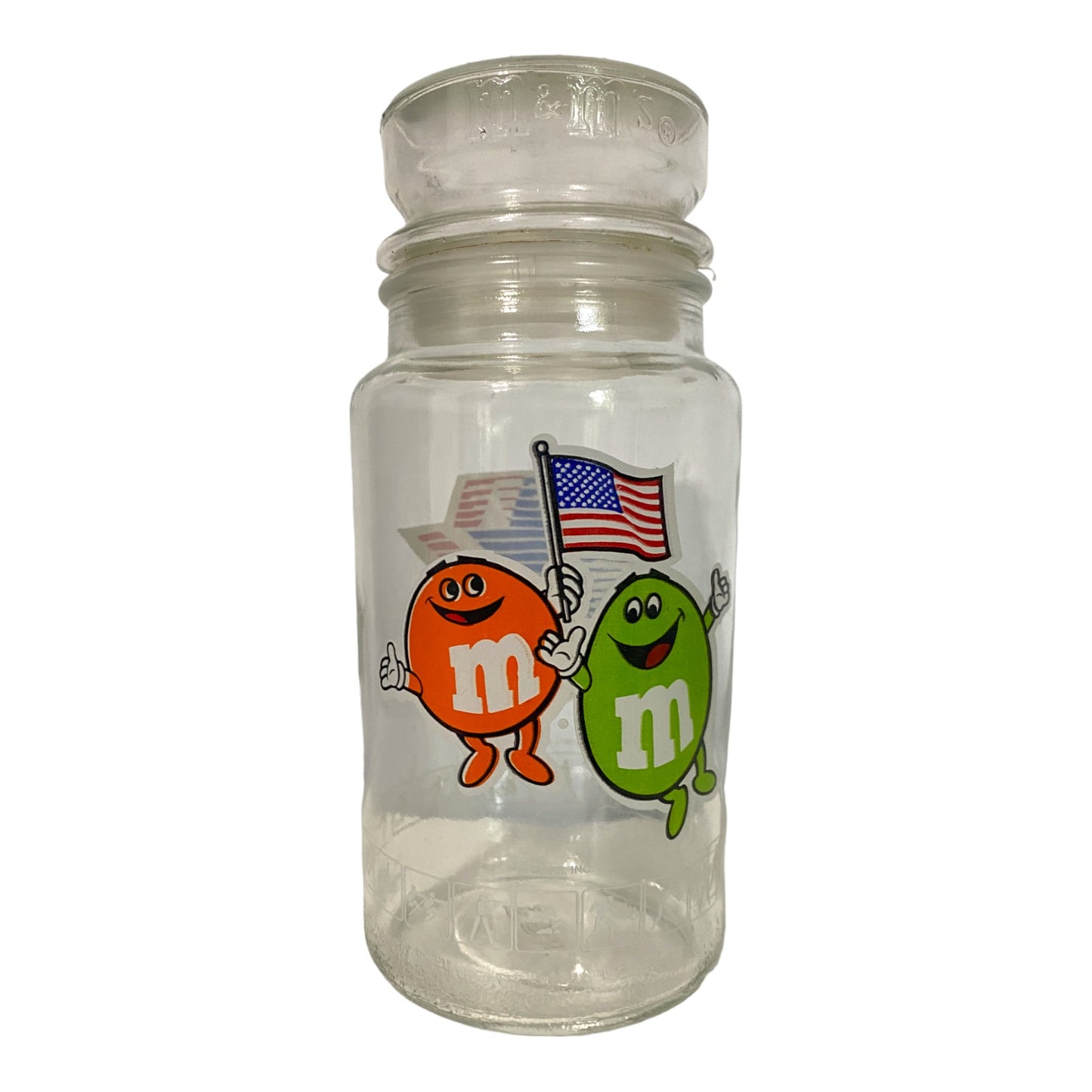 Vintage M&M 1984 Los Angeles USA Olympic Games Commemorative Candy Glass Jar