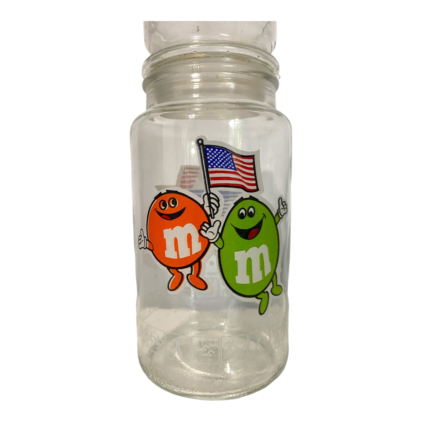 Vintage M&M 1984 Los Angeles USA Olympic Games Commemorative Candy Glass Jar