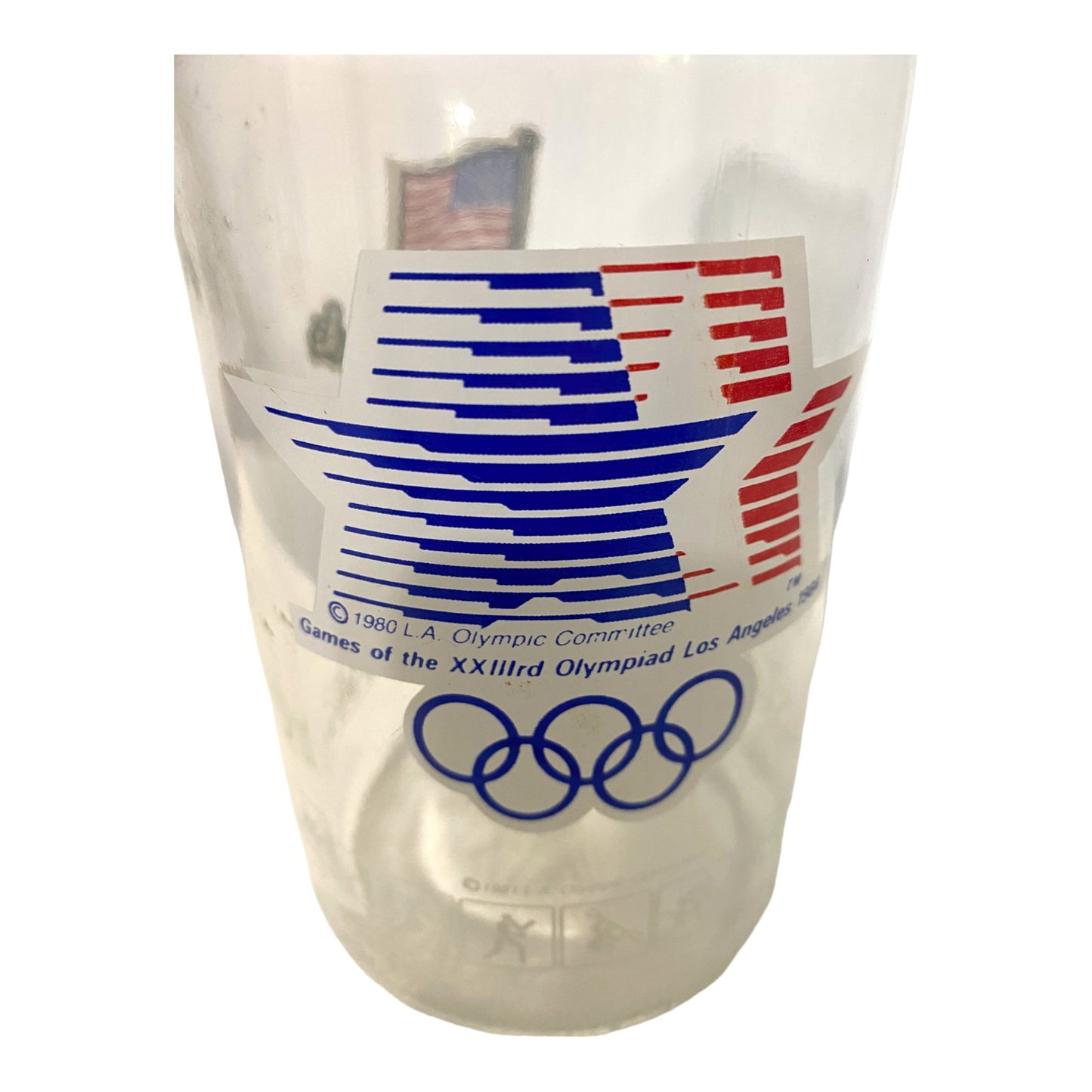 Vintage M&M 1984 Los Angeles USA Olympic Games Commemorative Candy Glass Jar