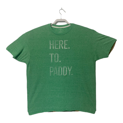 Men's Heather Green Here to Paddy St. Patrick's Day Graphic Tee Size 2XL T-Shirt