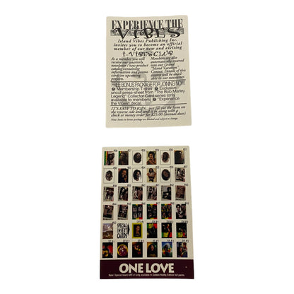 The Bob Marley Legend Collector Cards ONE LOVE Six Cards Per Pack Opened