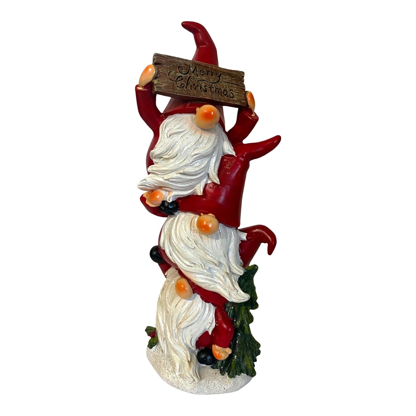 💗 SOLD 💗 Santa Claus Gnome Totem Merry Christmas Decoration Resin Size 11 1/2 x 5