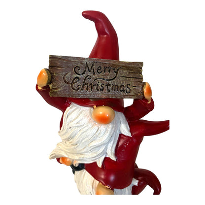 💗 SOLD 💗 Santa Claus Gnome Totem Merry Christmas Decoration Resin Size 11 1/2 x 5