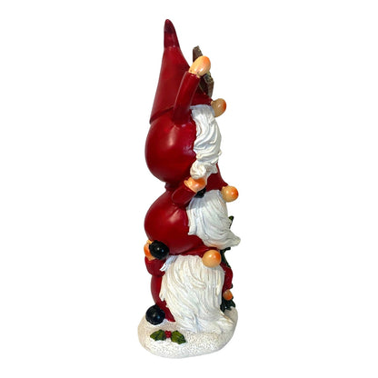 💗 SOLD 💗 Santa Claus Gnome Totem Merry Christmas Decoration Resin Size 11 1/2 x 5