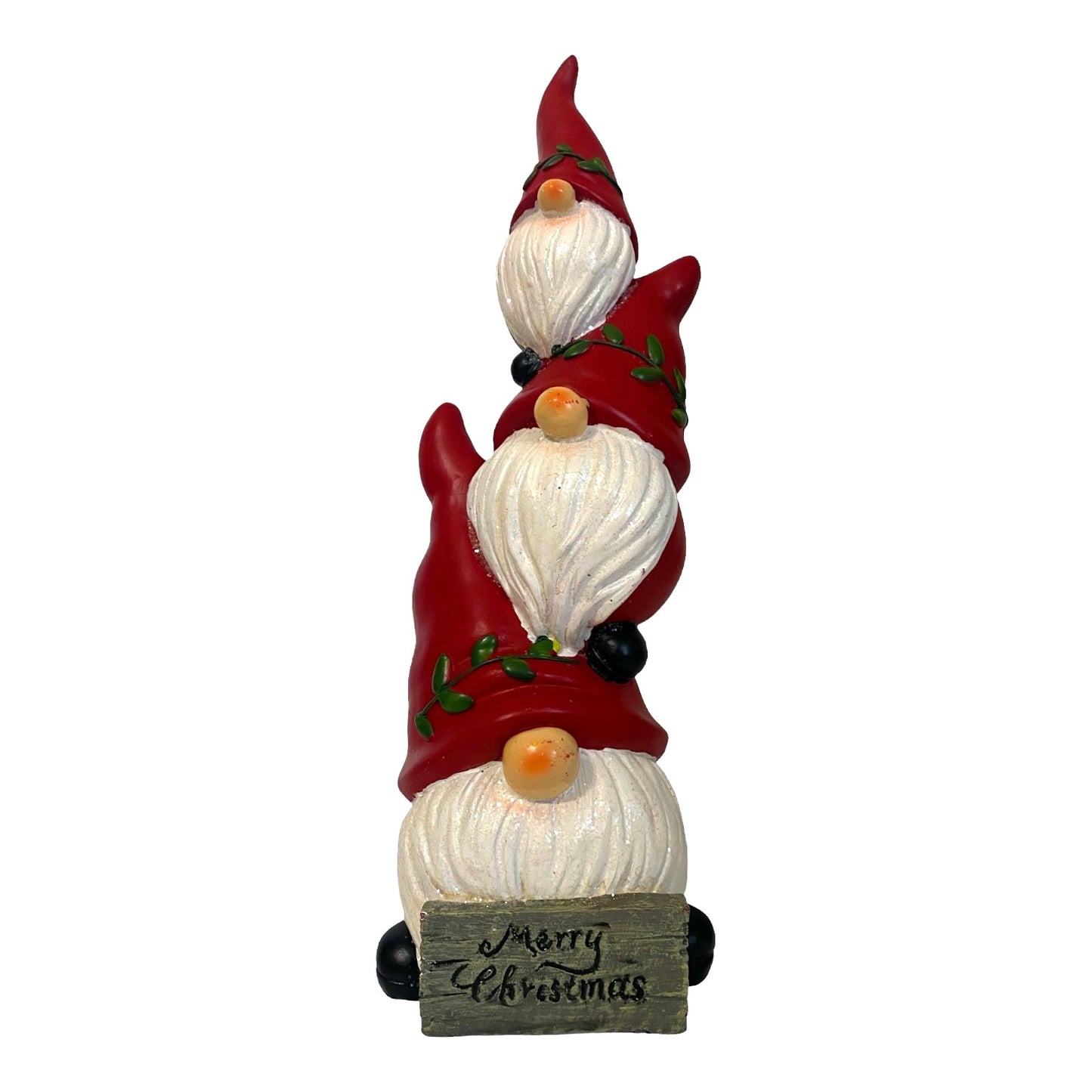 Santa Claus Gnome Totem Merry Christmas Decoration Resin Size 12 x 4