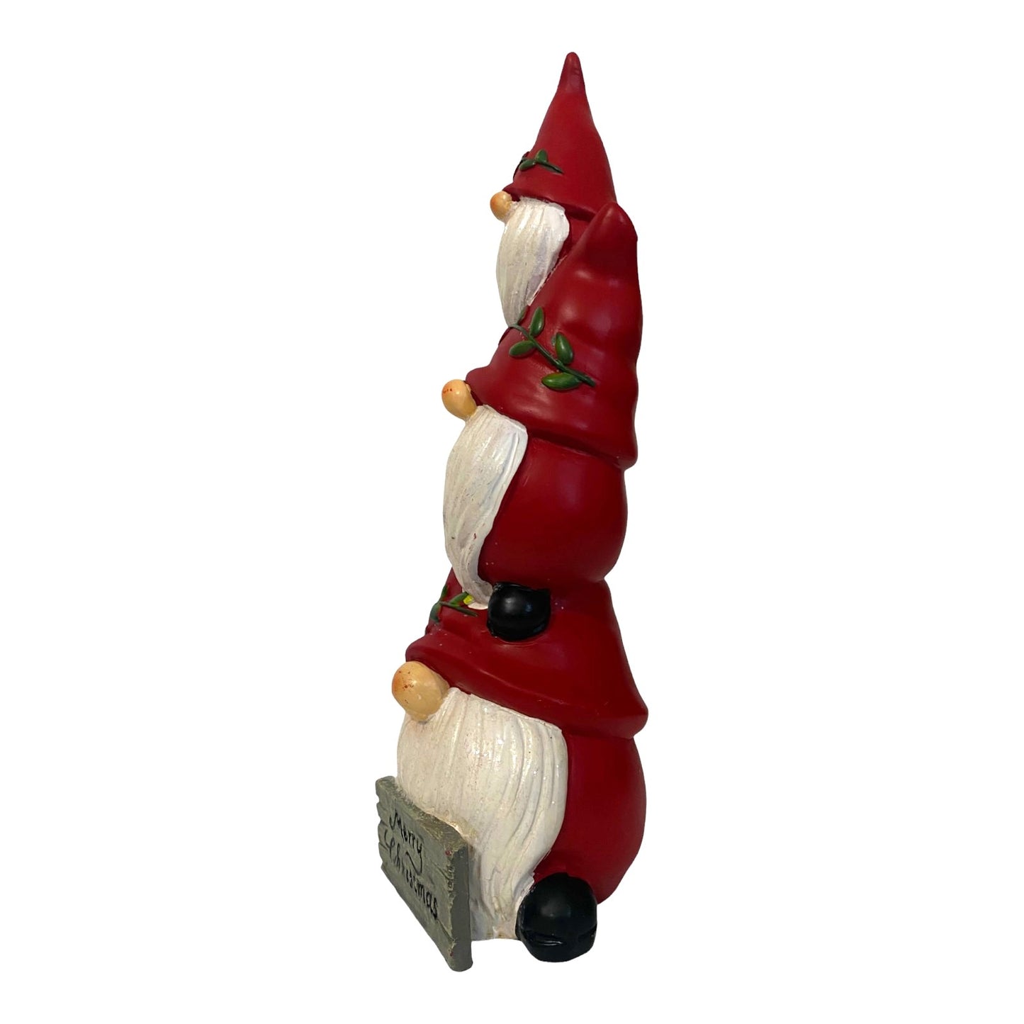 Santa Claus Gnome Totem Merry Christmas Decoration Resin Size 12 x 4