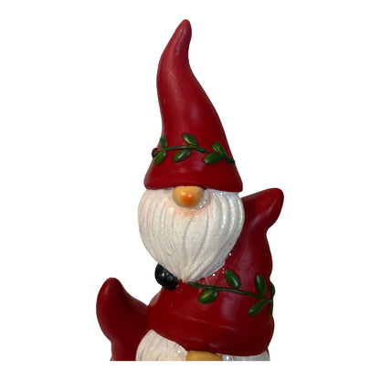 Santa Claus Gnome Totem Merry Christmas Decoration Resin Size 12 x 4