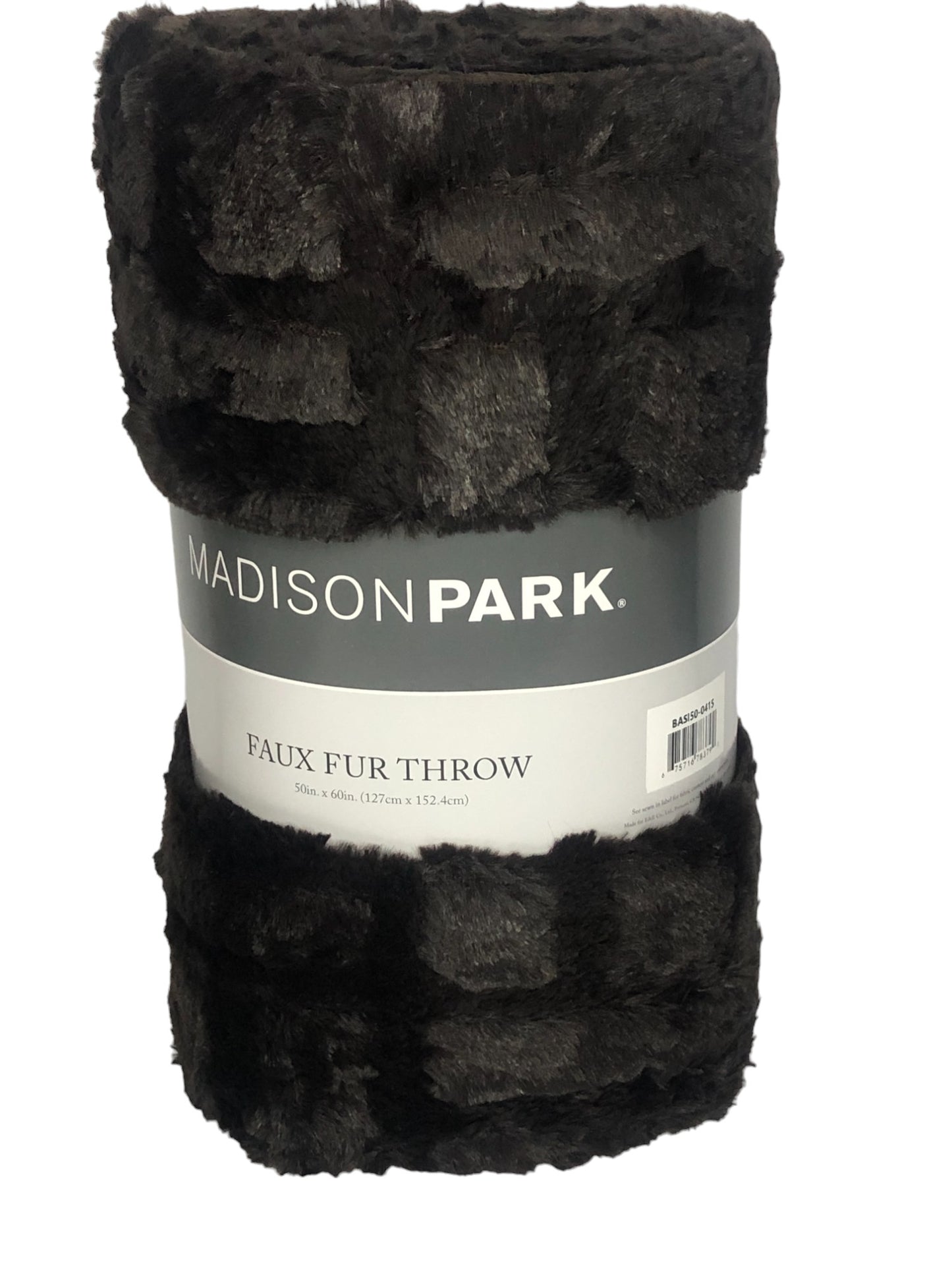 Madison Park Chocolate Faux Fur Throw Blanket 50 x 60 Super Soft Chocolate