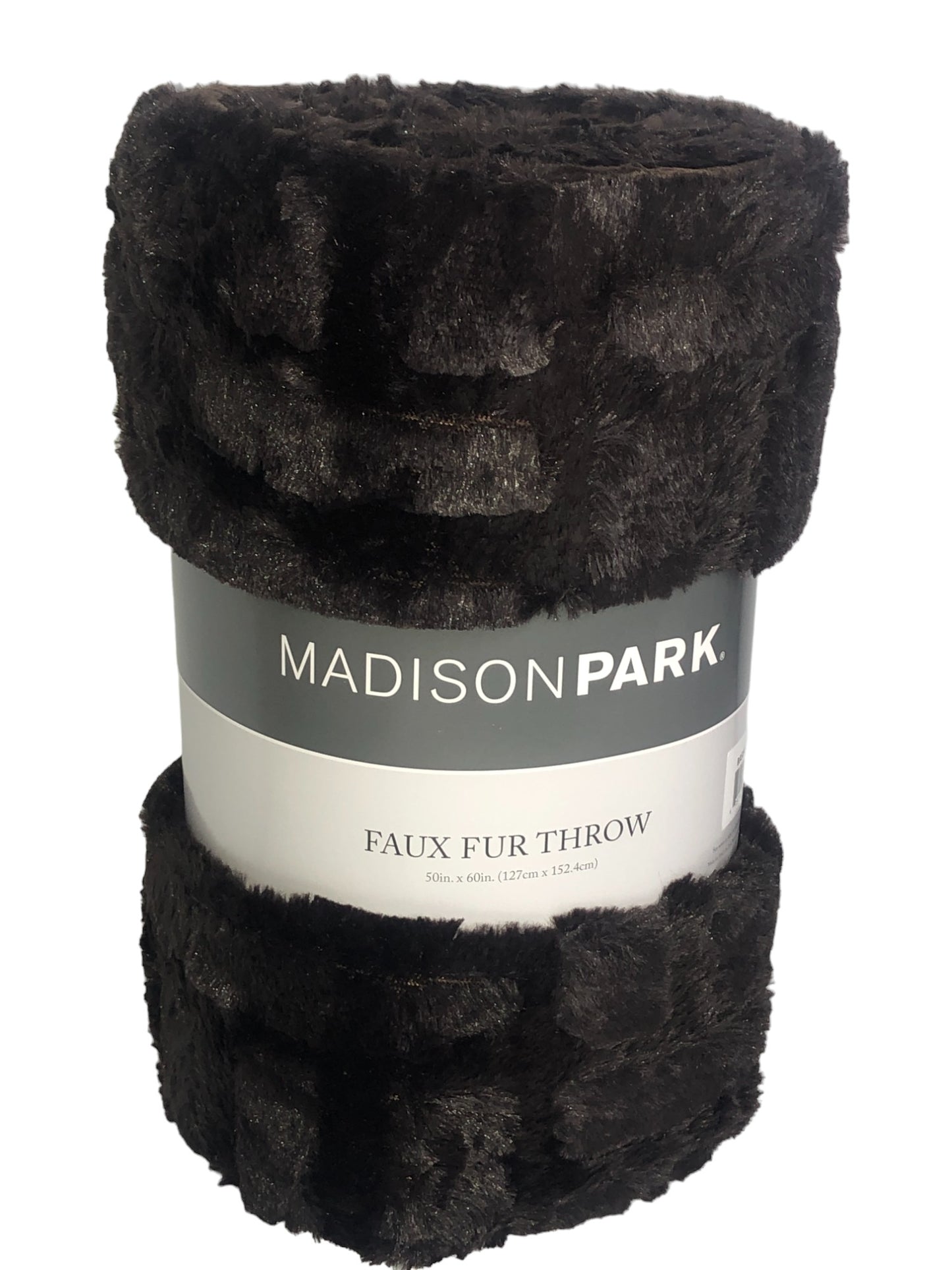 Madison Park Chocolate Faux Fur Throw Blanket 50 x 60 Super Soft Chocolate