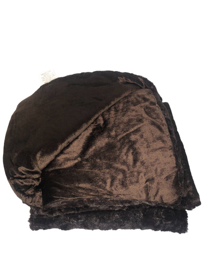 Madison Park Chocolate Faux Fur Throw Blanket 50 x 60 Super Soft Chocolate