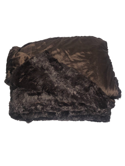 Madison Park Chocolate Faux Fur Throw Blanket 50 x 60 Super Soft Chocolate