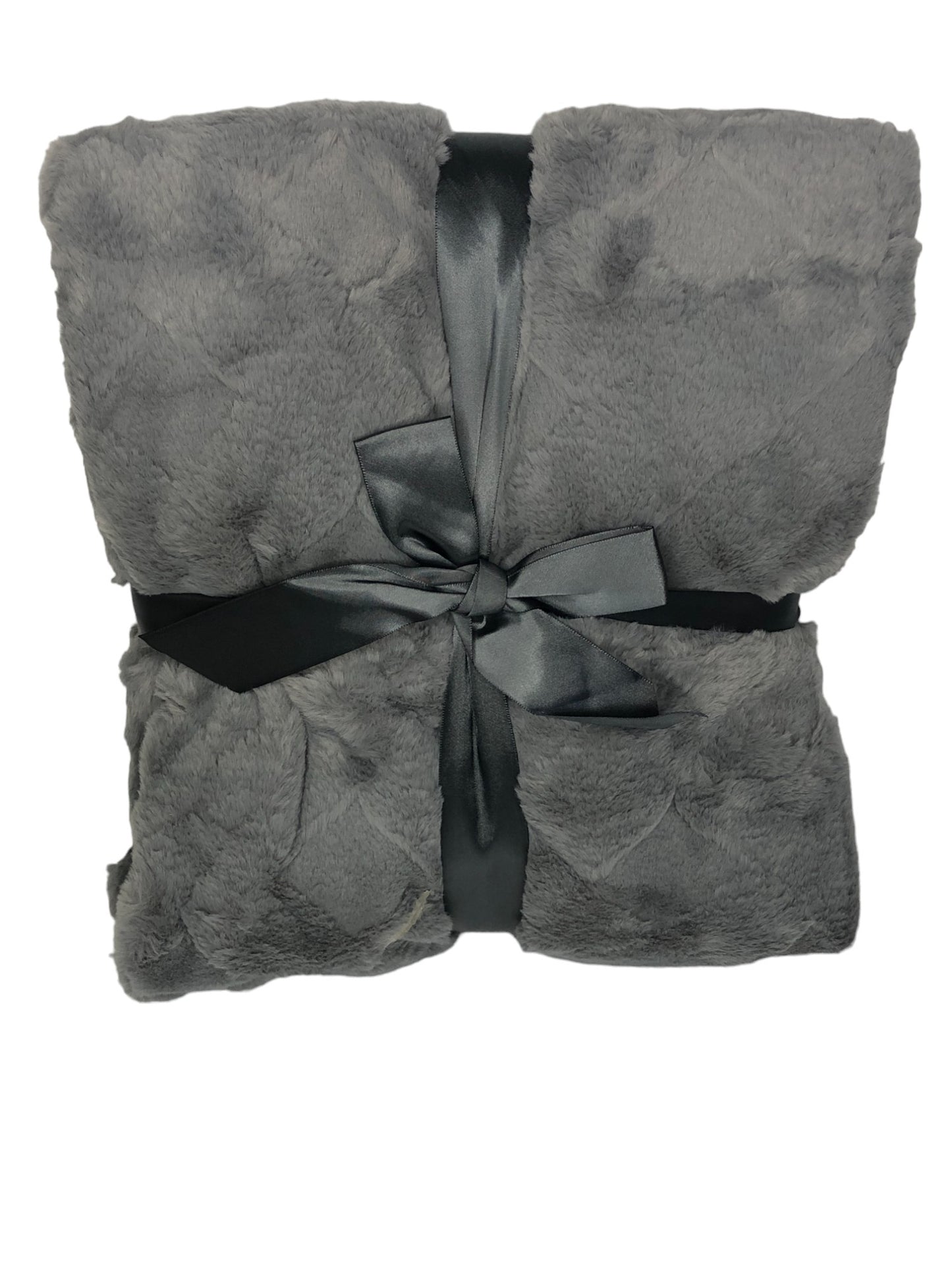 Madison Park Gray Faux Fur Throw Blanket 50 x 60